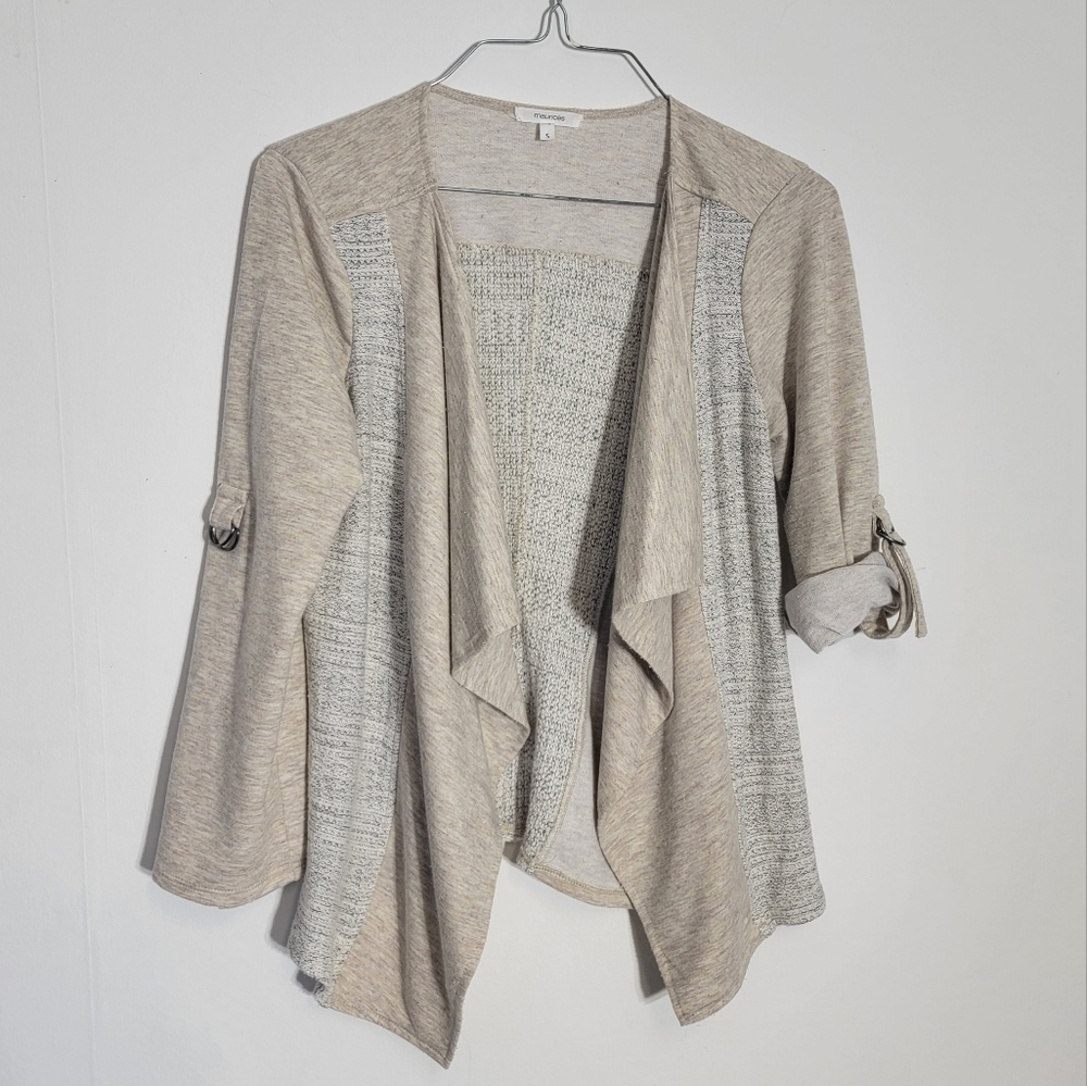 Maurices Beige Open-Front Sweater
